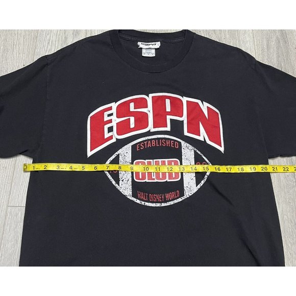 Vintage ESPN Disney Football Club Black Red Short Sleeve T-Shirt Men’s Large - Picture 6 of 6